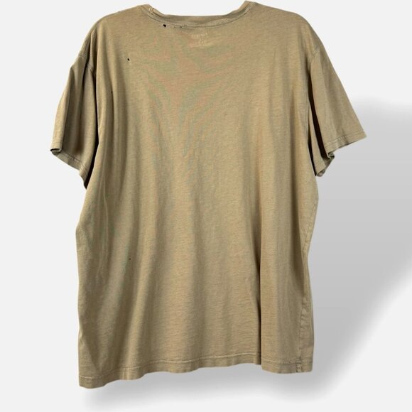 VTG EXPRESS T-Shirt Mens Sz XL Army Green Graphic Lion SS Thrashed Baggy Y2K 90s - Picture 5 of 11